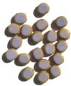 20 10x9mm Opaque Mauve Oval Window Beads with Speckles